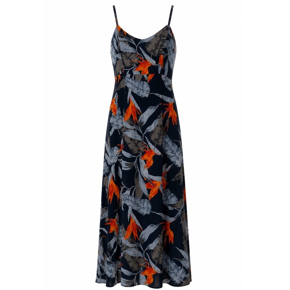 Patrons of Peace Womens Tropical Bird of Paradise Maxi Dress S Black Floral Boho
